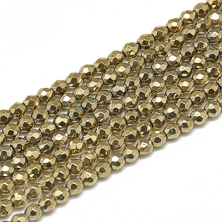 Electroplate Synthetic Hematite Beads Strands X-G-S300-27D-2mm-1