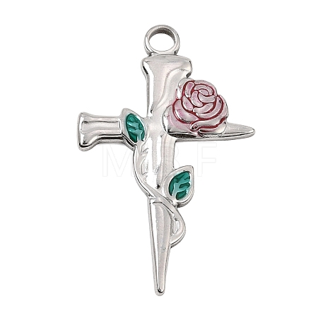 304 Stainless Steel Enamel Pendants SA-CBAA487-41P-1