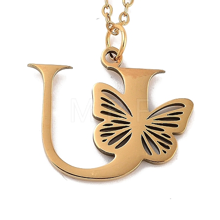 PVD Vacuum Plating 201 Stainless Steel Necklaces NJEW-R267-01U-G-1