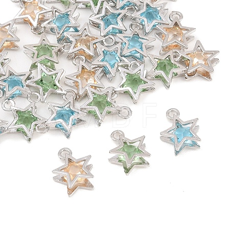 30Pcs 3 Colors Alloy Glass Pendants FIND-YW0011-24B-1