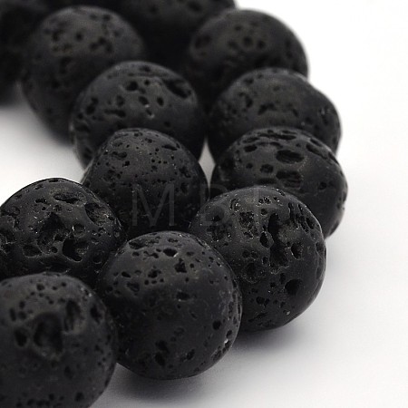 Natural Lava Rock Round Bead Strands G-M169-14mm-03-1