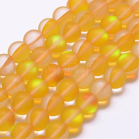Synthetic Moonstone Beads Strands G-F142-10mm-12-1