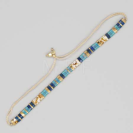 Vintage Ethnic Style Adjustable Glass Tila Beaded Handmade Slider Bracelets for Women ZN9527-9-1