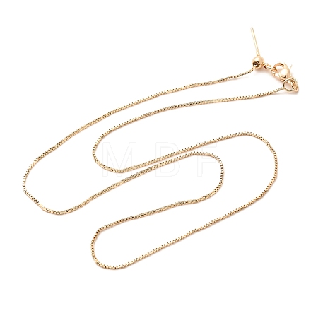 1mm Rack Plating Brass Box Chain Adjustable Slider Necklaces for Women Men MAK-L044-56LG-1