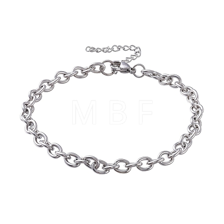 304 Stianless Steel Cable Chain Bracelet Making STAS-CJ0001-137-1