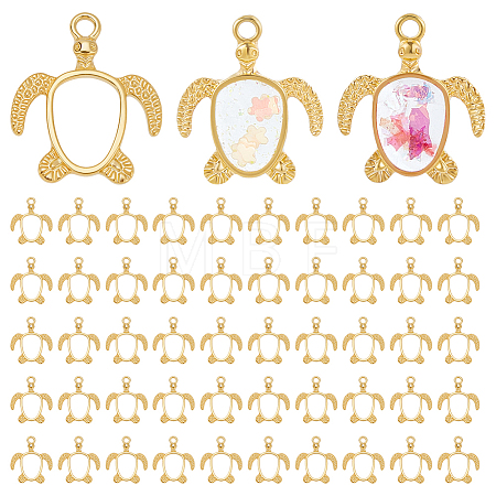 60Pcs Alloy Open Back Bezel Pendants FIND-PH0026-70G-1
