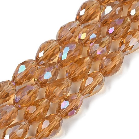 Transparent Electroplate Glass Beads Strands EGLA-N013-T10mm-B21-1