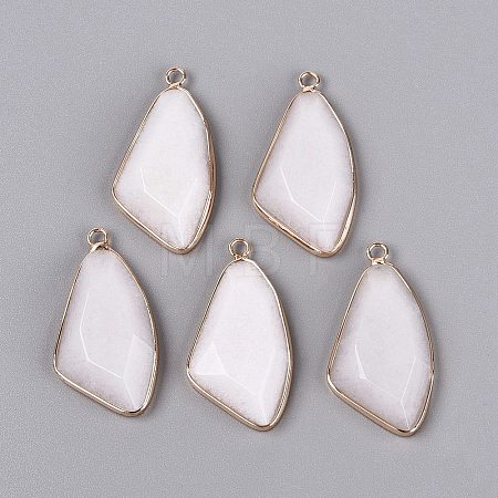 Natural White Jade Faceted Pendants G-Q606-51G-1