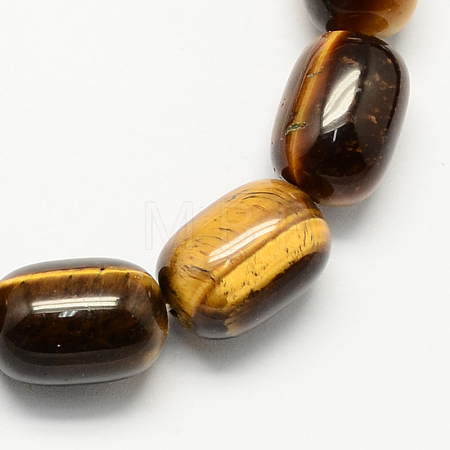 Barrel Shaped Gemstone Natural Tiger Eye Stone Beads Strands G-S114-30-1