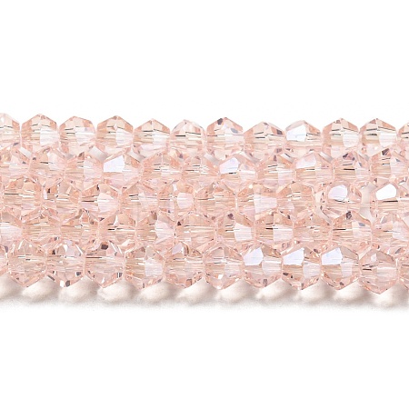 Transparent Electroplate Glass Beads Strands GLAA-F029-4mm-C26-1