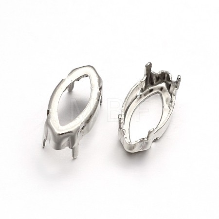 Horse Eye Brass Sew on Prong Settings KK-N0084-A03-9x18-1