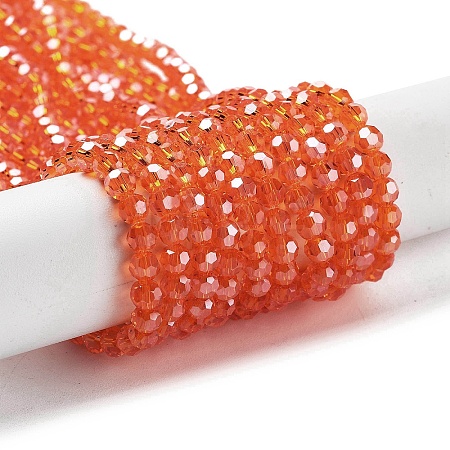 Electroplate Transparent Glass Beads Strands EGLA-A035-T4mm-A05-1