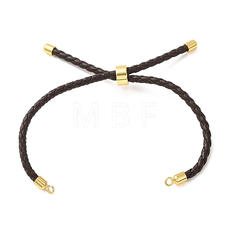 Adjustable Round Braided Microfiber Leather Cord Bracelet Making KK-CBAC260-01G-31-1