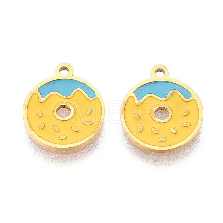304 Stainless Steel Enamel Charms STAS-T065-61G-2-1