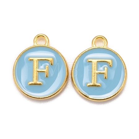 Golden Plated Alloy Enamel Charms ENAM-S118-04F-1