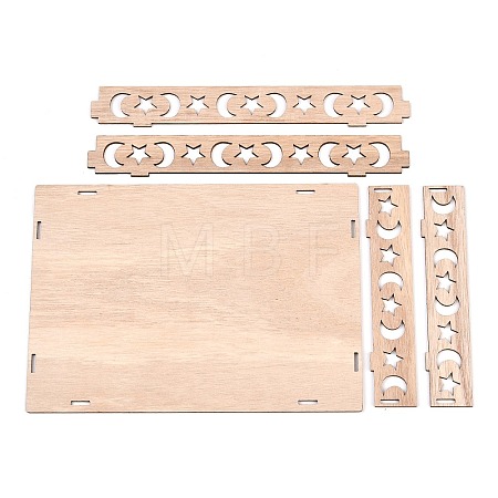 Moon and Star Cutout Wood Storage Box WD-CBACC5B-01-1