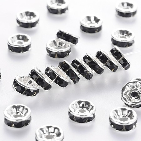 Brass Grade A Rhinestone Spacer Beads RSB038NF-04-1