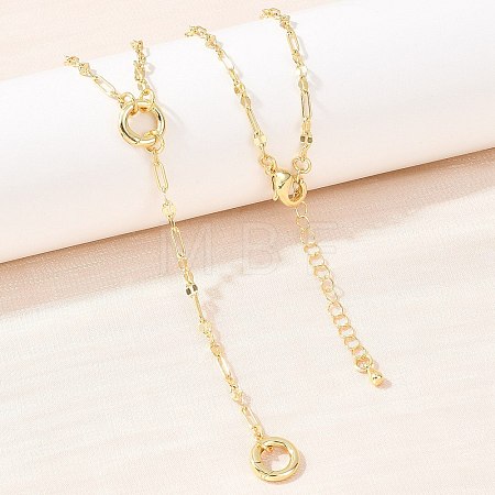 Brass Dapped Chain Y Lariat Necklaces NJEW-H087-06H-G-1