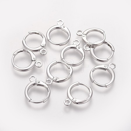Brass Huggie Hoop Earring Findings KK-L179-04P-1