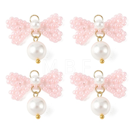 Glass Seed Bead Pendants PALLOY-MZ01383-01-1