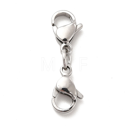 Non-Tarnish 304 Stainless Steel Double Lobster Claw Clasps LS-STAS-E178-01B-P-1