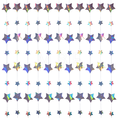 3Pcs Paper Star Hanging Banners AJEW-CN0007-86-1