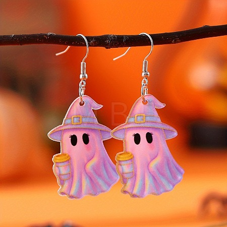 Halloween Ghost Acrylic Dangle Earrings FS-WG53D30-01-1