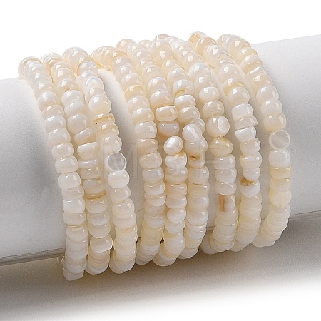Natural Freshwater Shell Beads Strands X-SHEL-P017-01B-02-1