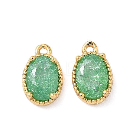 Brass Crushed Ice Cut Cubic Zirconia Pendants KK-D024-24D-G-1