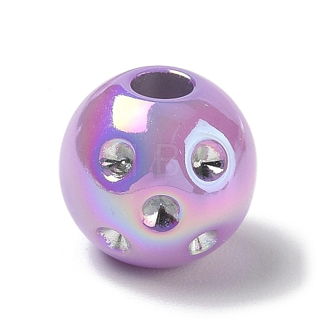 UV Plating Opaque Acrylic European Bead Rhinestone Settings AC-CBA6658-06D-1
