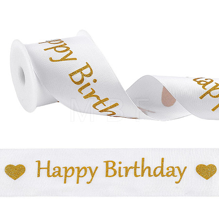 10Yards Polyester Happy Birthday Ribbon OCOR-FG0003-41C-1