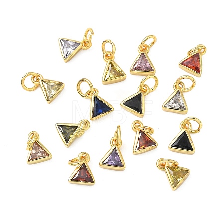 Brass Micro Pave Cubic Zirconia Pendants KK-L264-03G-1