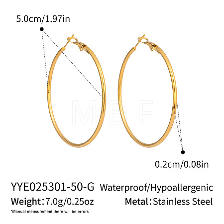 304 Stainless Steel Hoop Earrings OC2065-5-1