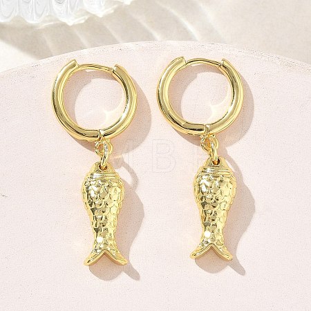 Brass Hoop Dangle Earrings for Women EJEW-A167-16G-1