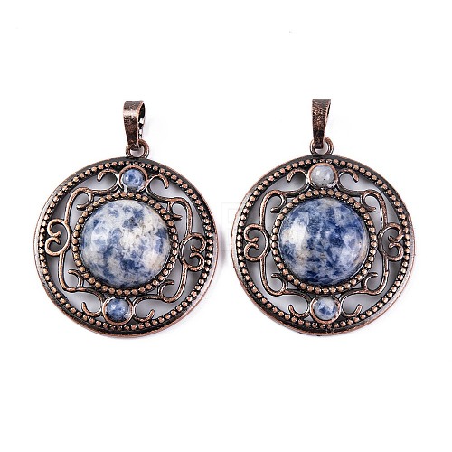 Natural Blue Spot Jasper Pendants G-Q158-03-02-1