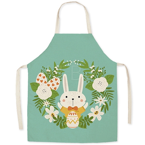 Cute Easter Egg Rabbit Pattern Polyester Sleeveless Apron PW-WG98916-12-1