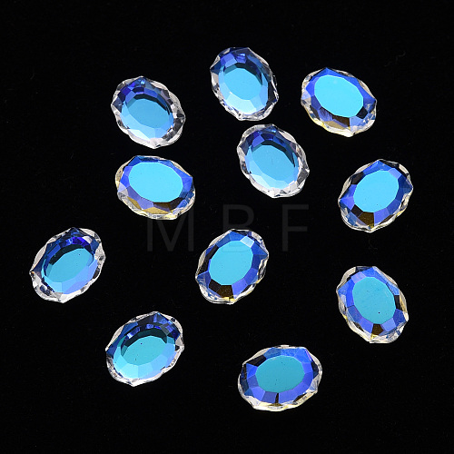 Oval Transparent Glass Cabochons MRMJ-T009-139-1