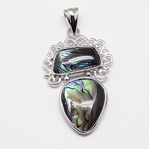 Abalone Shell/Paua Shell Pendants SSHEL-F0001-02-1