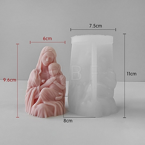 Virgin Mary Goddess Statue Candle Silicone Molds SIMO-Z004-03A-1