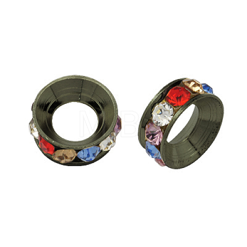 Brass Rhinestone Spacer Beads RB-A020-10mm-38B-1