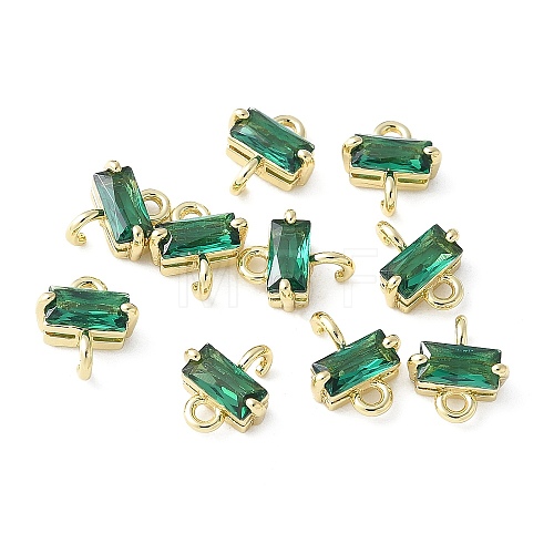 Brass Pave Cubic Zirconia Connector Charms KK-F892-53G-04-1