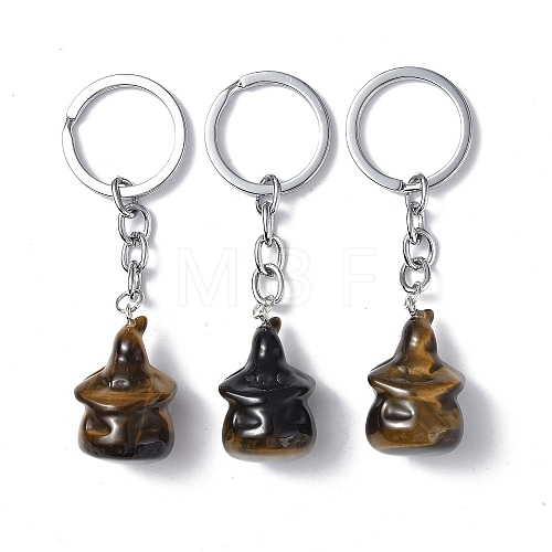 Natural Tiger Eye Keychains KEYC-P011-04P-08-1