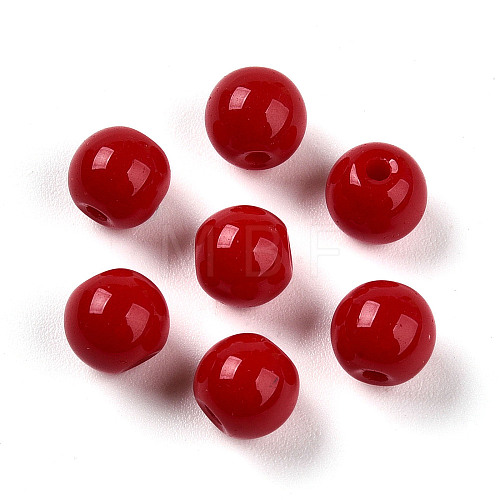 Opaque Solid Color Glass Beads GLAA-N007-6mm-A05-1