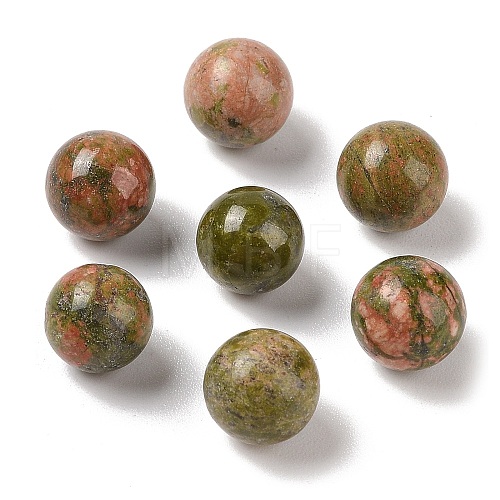 Natural Unakite No Hole Sphere Beads G-K353-04A-05-1