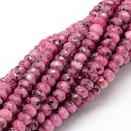 Dyed Natural Malaysia Jade Rondelle Beads Strands G-E316-2x4mm-18-1