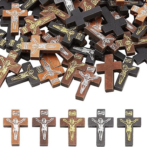  DIY Crucifix Cross Pendant Necklace Making Kits DIY-NB0007-51-1