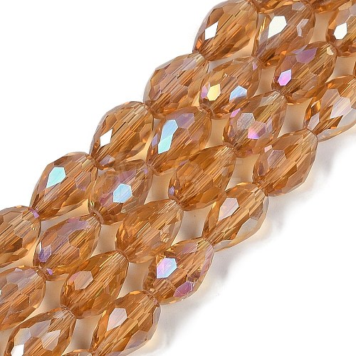 Transparent Electroplate Glass Beads Strands EGLA-N013-T10mm-B21-1