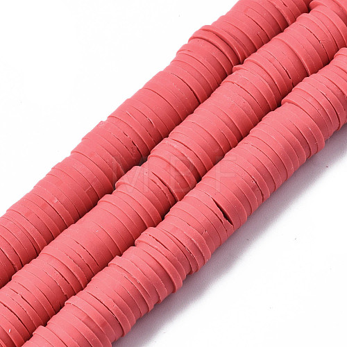 Flat Round Handmade Polymer Clay Beads CLAY-R067-10mm-14-1