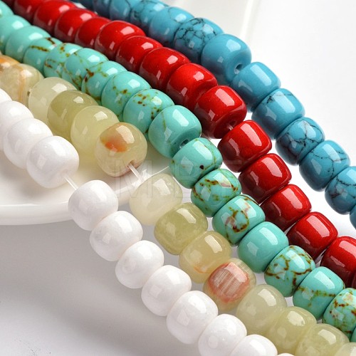 Natural Gemstone Column Bead Strands G-E266-05M-1