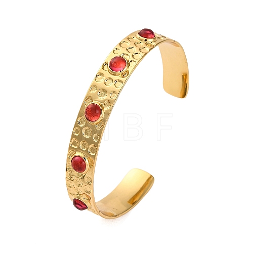 Rack Plating Brass Cuff Bracelets for Women BJEW-M040-12G-01-1